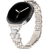 INF Kompatibilen s Samsung Watch Ultra/Ultra2025 jeklen pašček s srčki in sedmimi kroglicami, (5000079873) | Shoptok.si