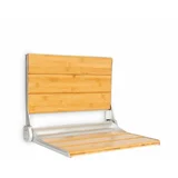 OneConcept Arielle Deluxe, sedež za tuš, bambus, aluminij, zložljiv, maks. 160 kg, les