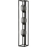 Fischer & Honsel Črna stoječa svetilka s steklenim senčilom (višina 130 cm) Regi – Cene