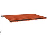 vidaXL Avtomatska tenda LED + senzor 600x350 cm oranžna/rjava, (20702678) Cene