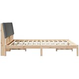 Okvir kreveta smeđe i tamnosivo 200 x 200 cm Masivna borovina | shoptok.hr