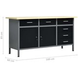 vidaXL Delovna miza črna 160x60x85 cm jeklo | Shoptok.si