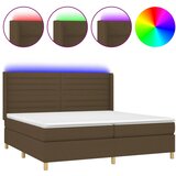  box spring s madracem LED tamnosmeđi 200x200 cm tkanina | shoptok.hr