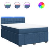 vidaXL Box spring postelja z vzmetnico modra 160x200 cm blago, (21321557) | Shoptok.si