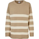 Urban Classics Women's striped knitted sweater - beige | Shoptok.si