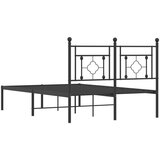 Metalni okvir za krevet s uzglavljem crni 120x200 cm | shoptok.hr