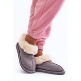 Boto Women's Slippers With Faux Fur Gray Lanose Cijene