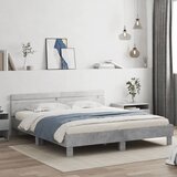 Furnova Posteljni okvir z vzglavjem in LED betonsko siv 180x200 cm, (21934883) Cene