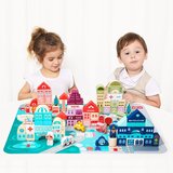  EcoToys drveni šareni gradić 121 elemenata | shoptok.hr