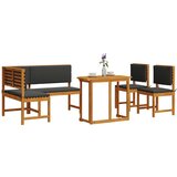 Komplet vrtnog stola i stolica od 4 dijela s jastučićima od čvrstog drva akacije | shoptok.hr