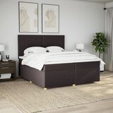  Krevet s oprugama i madracem tamnosmeđi 200x200 cm od tkanine | shoptok.hr