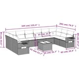 vidaXL 11-dijelni set vrtnih sofa od poliratana s jastucima crni | shoptok.hr