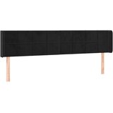  Uzglavlje s ušima crno 203x16x78/88 cm baršunasto | shoptok.hr