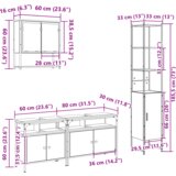  Set namještaja za kupaonicu 4 pcs sonoma hrast Srednja | shoptok.hr