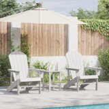 vidaXL Adirondack stol 2 kosa Bela 74x82x90 cm HDPE | Shoptok.si