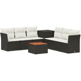  Set sofe 8 kom. Crna i krem-bijela Poli Rattan i čelik | shoptok.hr