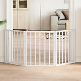 vidaXL Vrata za pse s 3 panela sklopiva bijela 150 cm od drva topole | shoptok.hr