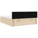  Otomanski okvir kreveta s madracima krem 200x200cm od tkanine | shoptok.hr