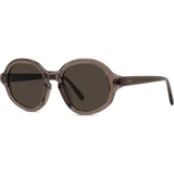Slim Brown Round Sunglasses ONE SIZE (50) Rjava/Rjava