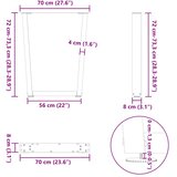  Noge za blagovaonski stol V-oblika 2 kom antracit 70 x (72-73,3) cm čelik | shoptok.hr