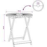  Preklopni vrtni stol Prirodna Ø70 x 75 cm Čvrsto drvo akacije | shoptok.hr