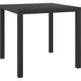vidaXL vrtna miza črna 80x80x74 cm aluminij in wpc | Shoptok.si