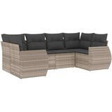  6-dijelni set vrtnih sofa od poliratana s jastucima svjetlosivi | shoptok.hr