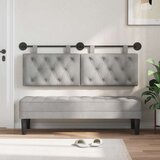  Držeće uzglavlje Zidne Svijetlo siva 130 x 55 x 7 cm Baršun - Svjetlosiva 120 cm bez LED | shoptok.hr