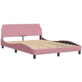  Okvir za krevet bez madraca Hanko ružičasti 140x190 cm baršunasti | shoptok.hr