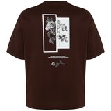 Trendyol Plus Size T-Shirt - Brown - Oversize Cene