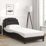  Posteljni okvir z vzglavjem črn 80x200 cm umetno usnje, (21081959) | Shoptok.si