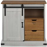 vidaXL Bivak HALDEN z drsnimi vrati Bela 80x40x80 cm Masivni les | Shoptok.si