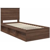  Krevetna konstrukcija s uzglavljem Smeđi hrast 90 x 190 cm | shoptok.hr