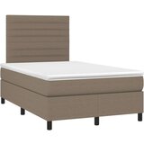  Box spring postelja z vzmetnico LED taupe 120x200 cm blago | Shoptok.si