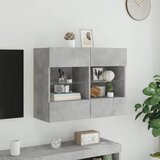 TV ormarić s LED svjetlima siva boja betona 78,5x30x60,5 cm | Eponuda.com
