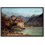  Slika - Gustave Courbet -Chillon Castle 90x60 U crnom drvenom okviru | shoptok.hr