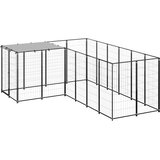vidaXL kavez za pse crni 4,84 m² čelični | shoptok.hr