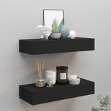  Zidne police s ladicama 2 kom crne 60 x 23,5 x 10 cm MDF | shoptok.hr