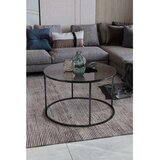 Hanah home Royal klub sto Ø 75 cm, crna / dimljeno staklo Cene