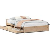 Maison Chic Posteljni okvir - Dvoposteljna postelja - Zakonska postelja brez vzmetnice 150x200 cm trdna borovina-J10992, (21777024) | Shoptok.si