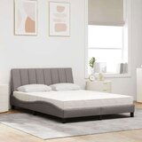  Postelja z vzmetnico taupe 140x190 cm blago | Shoptok.si