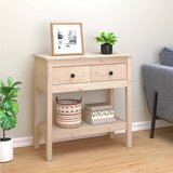 Maison Chic konzolna miza - miza ob steni 75x35x75 cm trdna borovina, (21786463) | Shoptok.si
