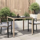  Vrtni stol 90 x 90 x 75 cm od kaljenog stakla i poliratana bež | shoptok.hr