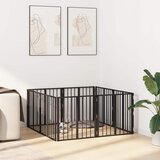  Vrata za pse 8 pcs Crna 60 x 60 cm Cinkani čelik | shoptok.hr