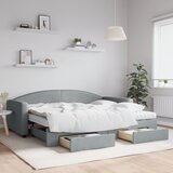  Dnevni krevet na razvlačenje svjetlosivi 90 x 200 cm od tkanine | shoptok.hr