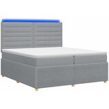  LED okvir za krevet s madracem Svjetlosiva 200 x 200 cm Tkanina | shoptok.hr