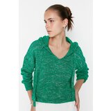 Trendyol Green Hooded Knitwear Sweater Cene
