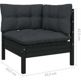  Vrtna sedežna garnitura 8-delna z antracit blazinami borovina, (20999032) | Shoptok.si