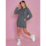 DStreet Bluza damska długa z kapturem oversize TIMMY ciemnoszara | Shoptok.si