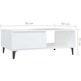  Stolić za kavu bijeli 90 x 60 x 35 cm od iverice - Bijela 1 | shoptok.hr